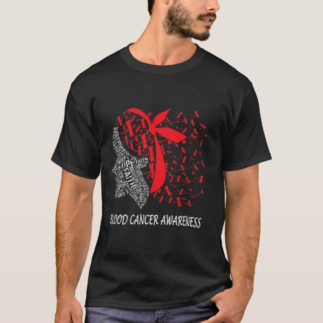 Camiseta Nós Vestimos Vermelho Para A Consciência Do Cancer (Frente)