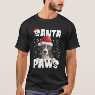 Camiseta Nose AZUL Engraçada Lâmpada de Natal Pitbull Cão-d