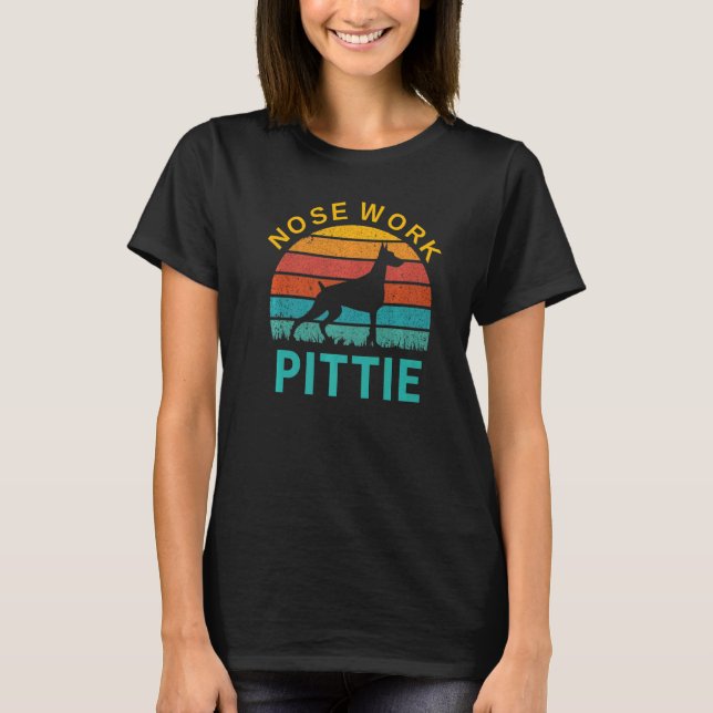 Camiseta Nose Work Pittie Dobermann Dog Silhouette (Frente)