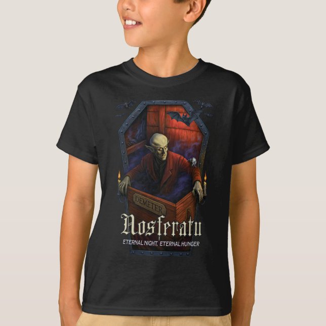 Camiseta Nosferatu Demeter Coffin Edition Jovem T-Shirt (Frente)