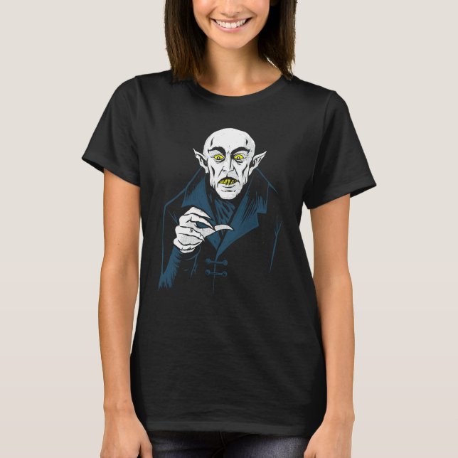 Camiseta Nosferatu Halloween Vampire Classic Horror Dracula (Frente)