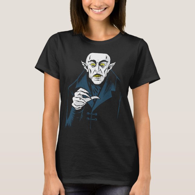 Camiseta Nosferatu Halloween Vampiro Clássico Horror Drácul (Frente)