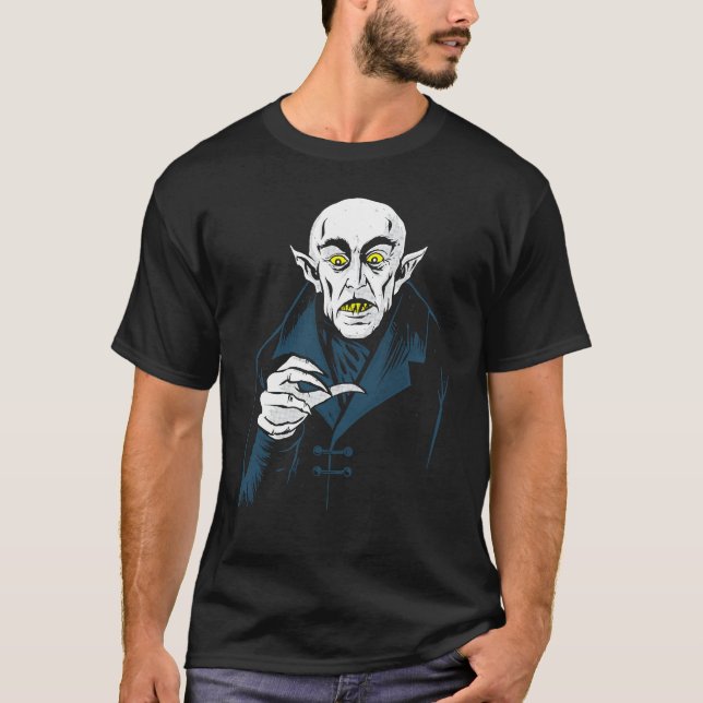 Camiseta Nosferatu Halloween Vampiro Clássico Terror Dracul (Frente)