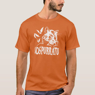 Camiseta NosPURRatu Kitty com presas Gato Vampiro e voando