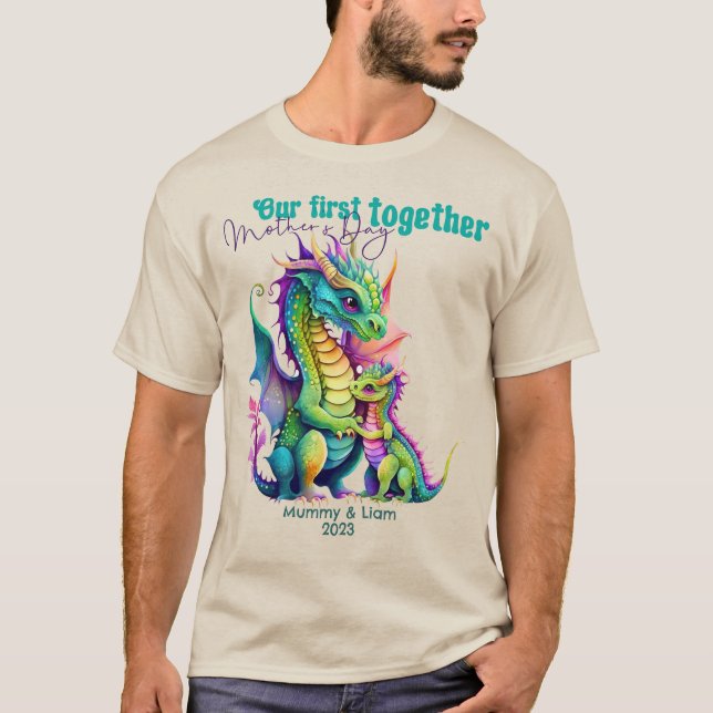 Camiseta Nossa Dia de as mães de 1rua Juntos Mãe e Dragão B (Frente)