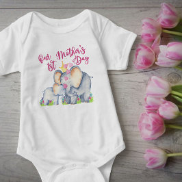 Camiseta Nossa Dia de as mães de 1rua Mãe e Elefante de Beb