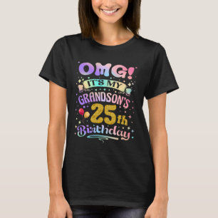 Camiseta Nossa É o 25º Aniversário do meu neto Feliz 25 Ano
