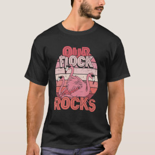 Camiseta Nossa Família De Pássaros Rosa Flamingo, Flamingo