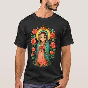 Camiseta Nossa Linda Senhora de Guadalupe Floral Identidade