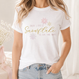 Camiseta Nossa Pequena Camisa-Chá de fraldas Floco de Neve