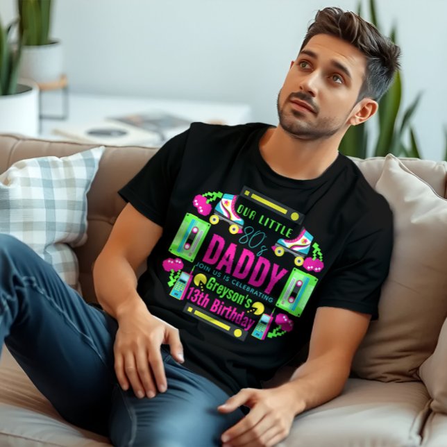 Camiseta nossa pequena Festa de aniversário Retro Neon (Criador carregado)