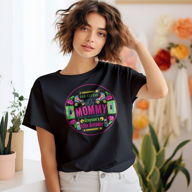 Camiseta nossa pequena Festa de aniversário Retro Neon (Criador carregado)