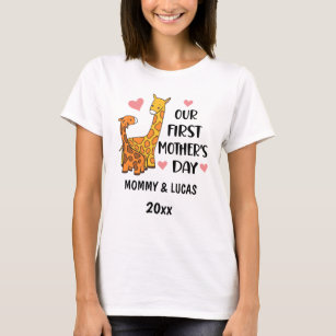 Camiseta Nossa Primeira Dia de as mães Girafa 2023