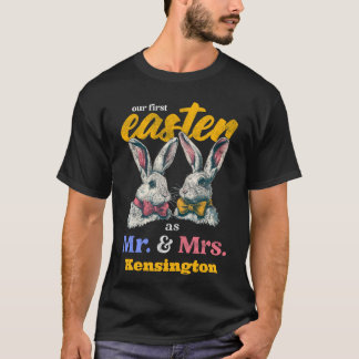 Camiseta Nossa Primeira Páscoa Como Sr. E Sra. Bunny Rabbit