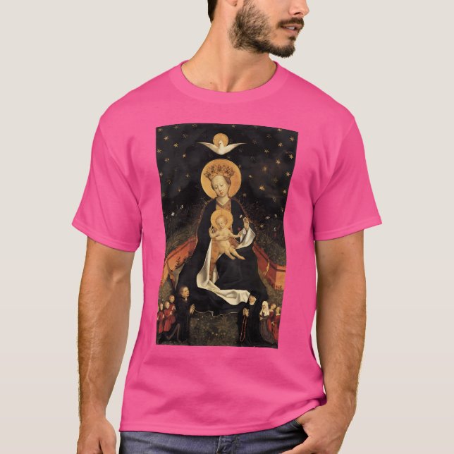 Camiseta Nossa Senhora A Madonna Em Uma Lua Crescente (Frente)