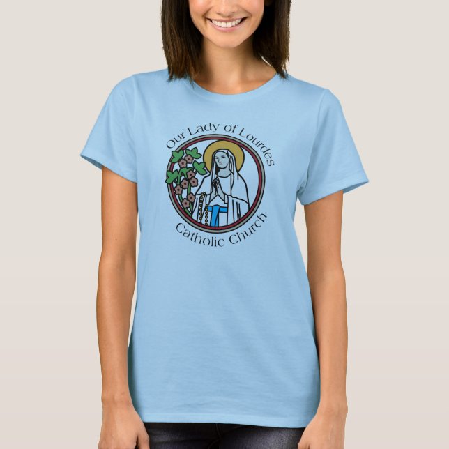Camiseta Nossa senhora da igreja Católica de Lourdes - (Frente)