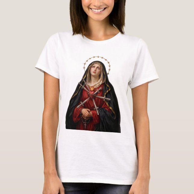 Camiseta Nossa Senhora das Dores Devoção Mariana Católica (Frente)