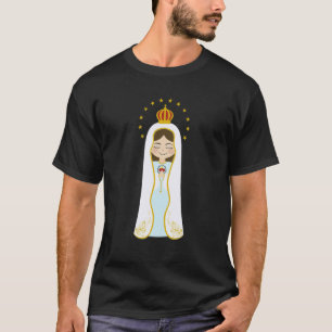 Camiseta Nossa Senhora de Fátima Rosária Oração Santa Abenç