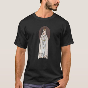Camiseta Nossa Senhora de Fátima Terço Oração Santa Maria A