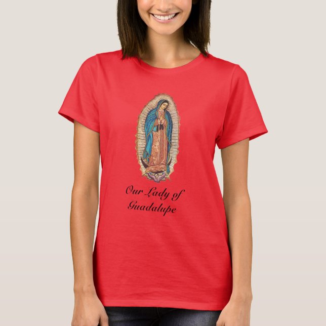 Camiseta Nossa Senhora de Guadalupe Tilma Milagrosa Arte Fi (Frente)