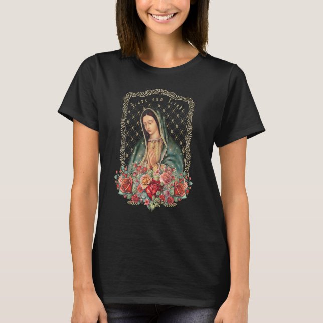 Camiseta Nossa Senhora de Guadalupe Virgem Maria Santo Cató (Frente)