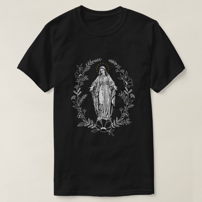 Camiseta Nossa Senhora de Lourdes, Católica Cristã Sagrada  (Frente do Design)