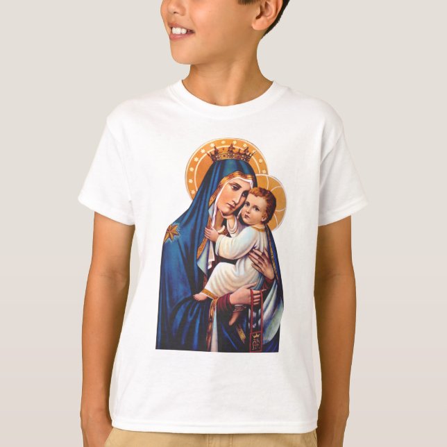 Camiseta Nossa Senhora do Carmo Arte Devocional (Frente)