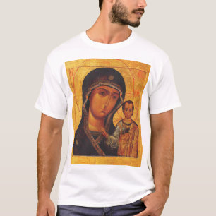 Camiseta Nossa Senhora do Ícone Ortodoxo de Kazan