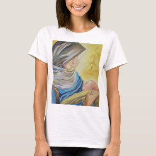 Camiseta Nossa Senhora do Silêncio segurando Jesus bebê