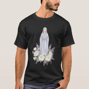 Camiseta Nossa Senhora Flor Branca Oração Católica
