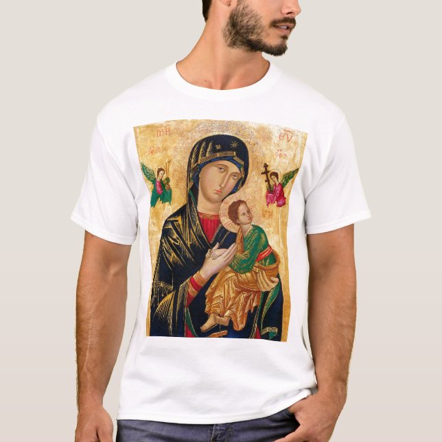 Camiseta Nossa Senhora Perpétua Ajuda Virgem Maria Ícone Rú (Frente)