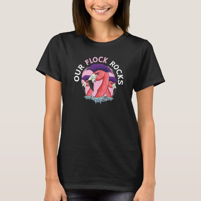 Camiseta Nosso Bloco Rocks Flamingo Whisperer Pink Feather  (Frente)