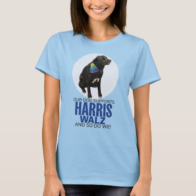 Camiseta Nosso Cachorro apóia a lágrima Harris/Walz (Frente)