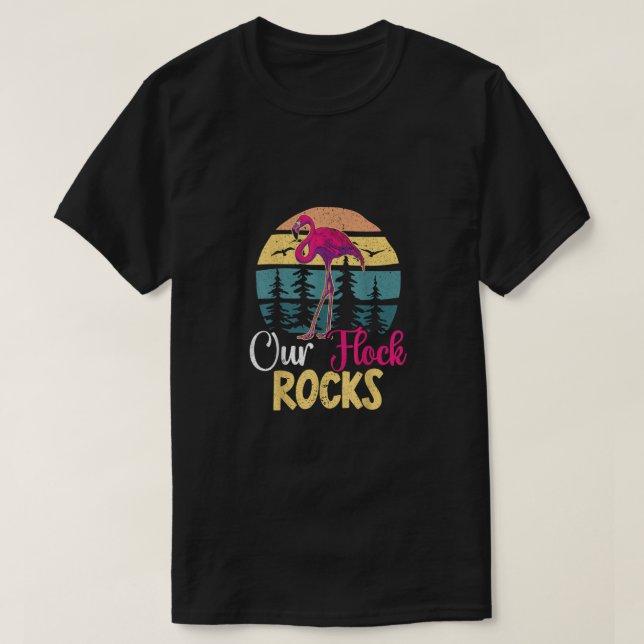 Camiseta Nosso Design de Flock Rocks para a Família Flaming (Frente do Design)