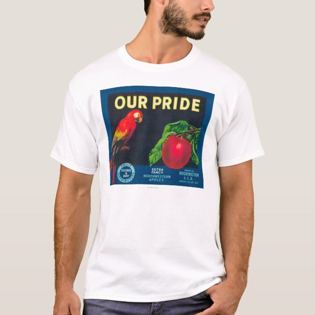 Camiseta Nosso orgulho Apple etiqueta - o estado de (Frente)
