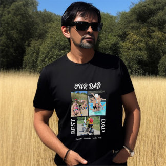 Camiseta Nosso Pai Melhor Pai Colagem de Fotos Personalize
