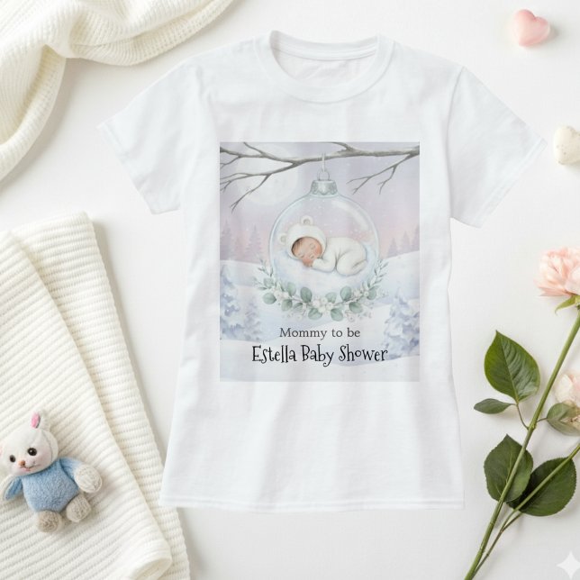 Camiseta Nosso Pequeno Snowbaby está a caminho do Presente  (Criador carregado)