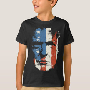 Camiseta Nosso Presidente Retrato Rosto Bandeira Americana