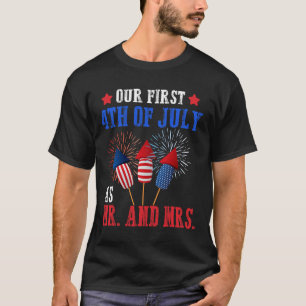 Camiseta Nosso Primeiro 4 De Julho Como Casal Sr Sra Patrio