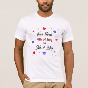 Camiseta Nosso Primeiro 4 de julho como Sr. e Sra. T-Shirt