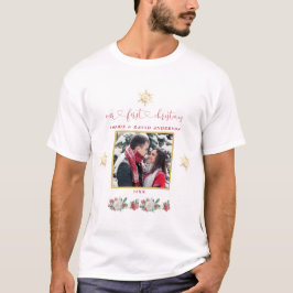 Camiseta Nosso Primeiro Casamento De Foto Floral Floco De N