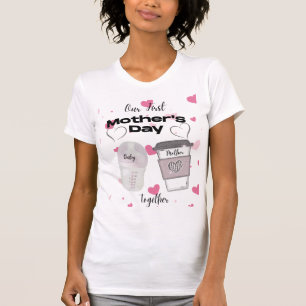Camiseta Nosso Primeiro Dia das Mães Juntos Nova Mamãe