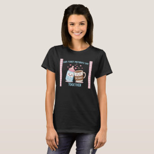 Camiseta Nosso Primeiro Dia das Mães Juntos Nova Mamãe Mamã