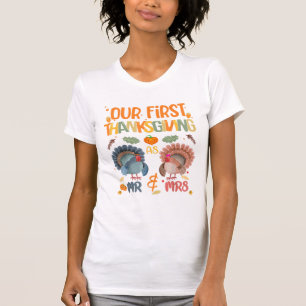 Camiseta Nosso Primeiro Dia De Ação De Graças, Sr. E Sra. C