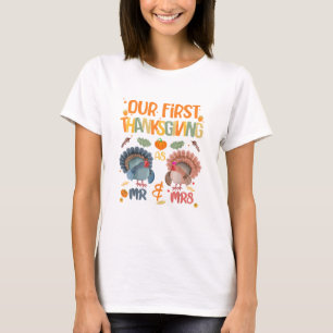Camiseta Nosso Primeiro Dia De Ação De Graças, Sr. E Sra. C