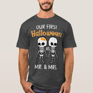Camiseta Nosso Primeiro Halloween Sr. Sra. Matching Casais 