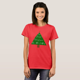 Camiseta Nosso Primeiro Natal como Sr. e Sra.