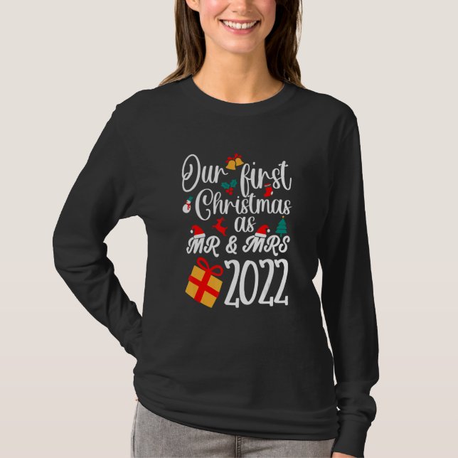 Camiseta Nosso Primeiro Natal como Sr. e Sra. 2022 - Corres (Frente)