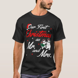 Camiseta Nosso Primeiro Natal Como Sr. E Sra. Tshirt