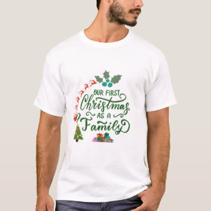 Camiseta Nosso Primeiro Natal como um encontro familiar